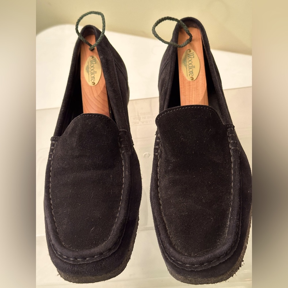 GIUSTI LEOMBRUNI vintage black suede gently worn loafers